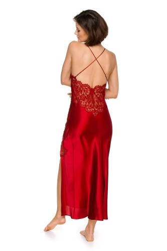 Długa koszula nocna czerwona