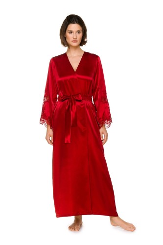 Damski satynowy szlafrok